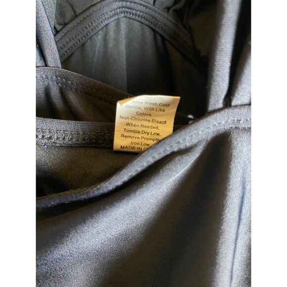 Black One-Piece Women's Size L Swimsuit Nylon Spandex Padded - Picture 9 of 10